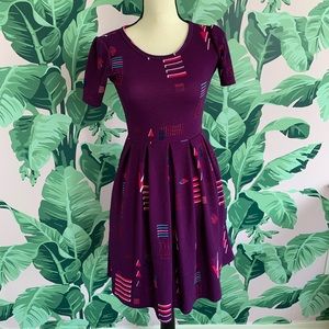 LulaRoe Dark Purple Dress Size XS
